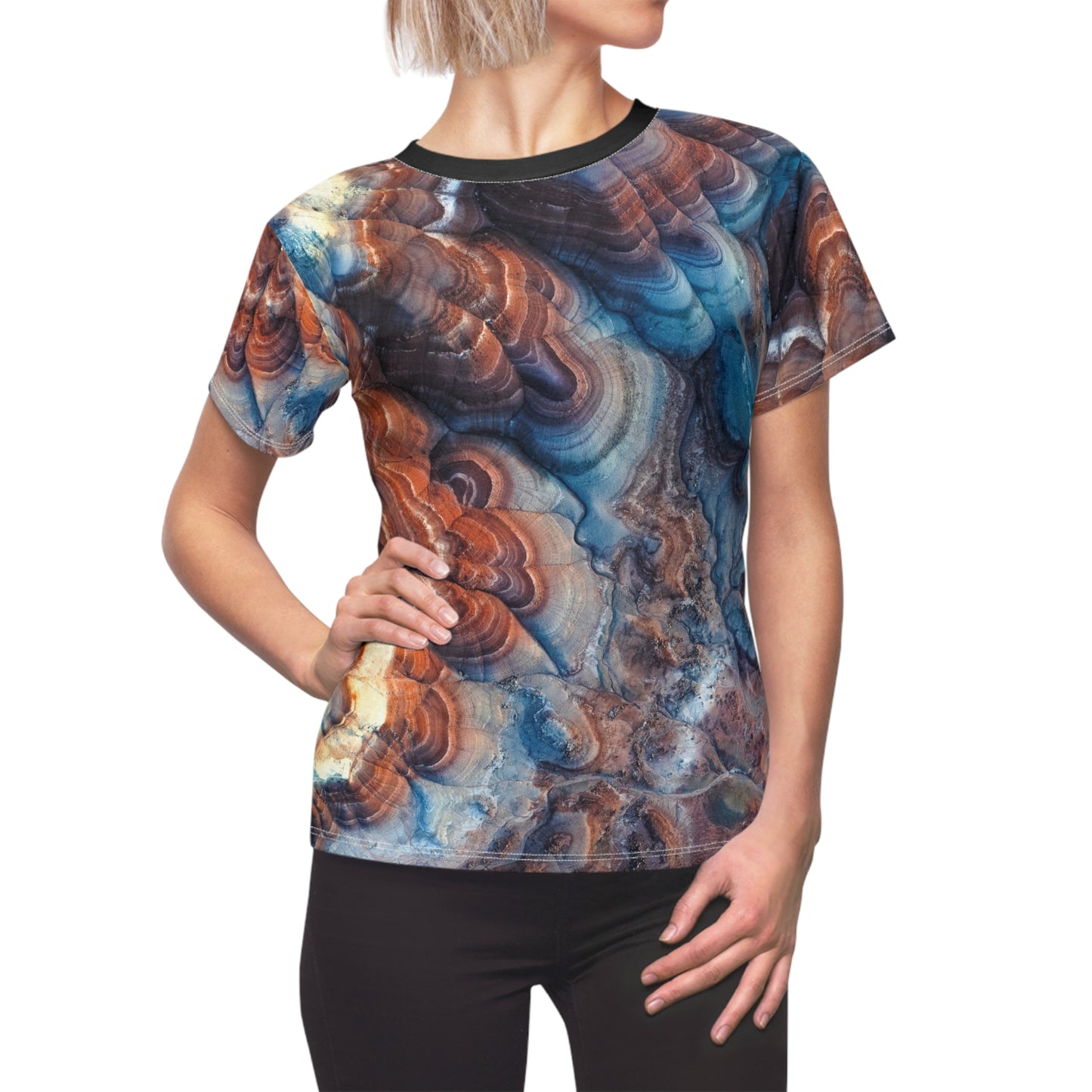 Women's All-Over Print Tee — Bentonite Hills Utah Marble Swirl