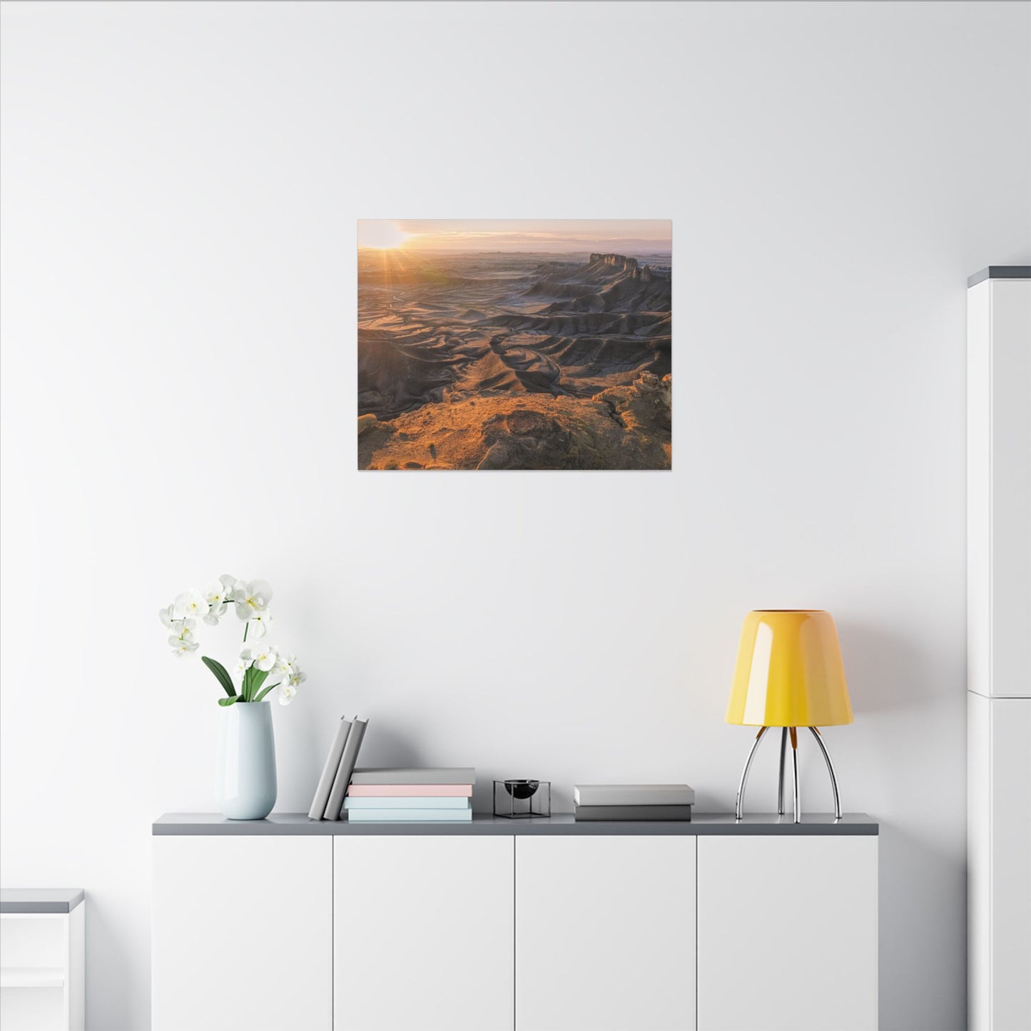 Moonscape Overlook, Utah - Desert Sunrise Landscape Matte Canvas Print — Stretched Wall Art