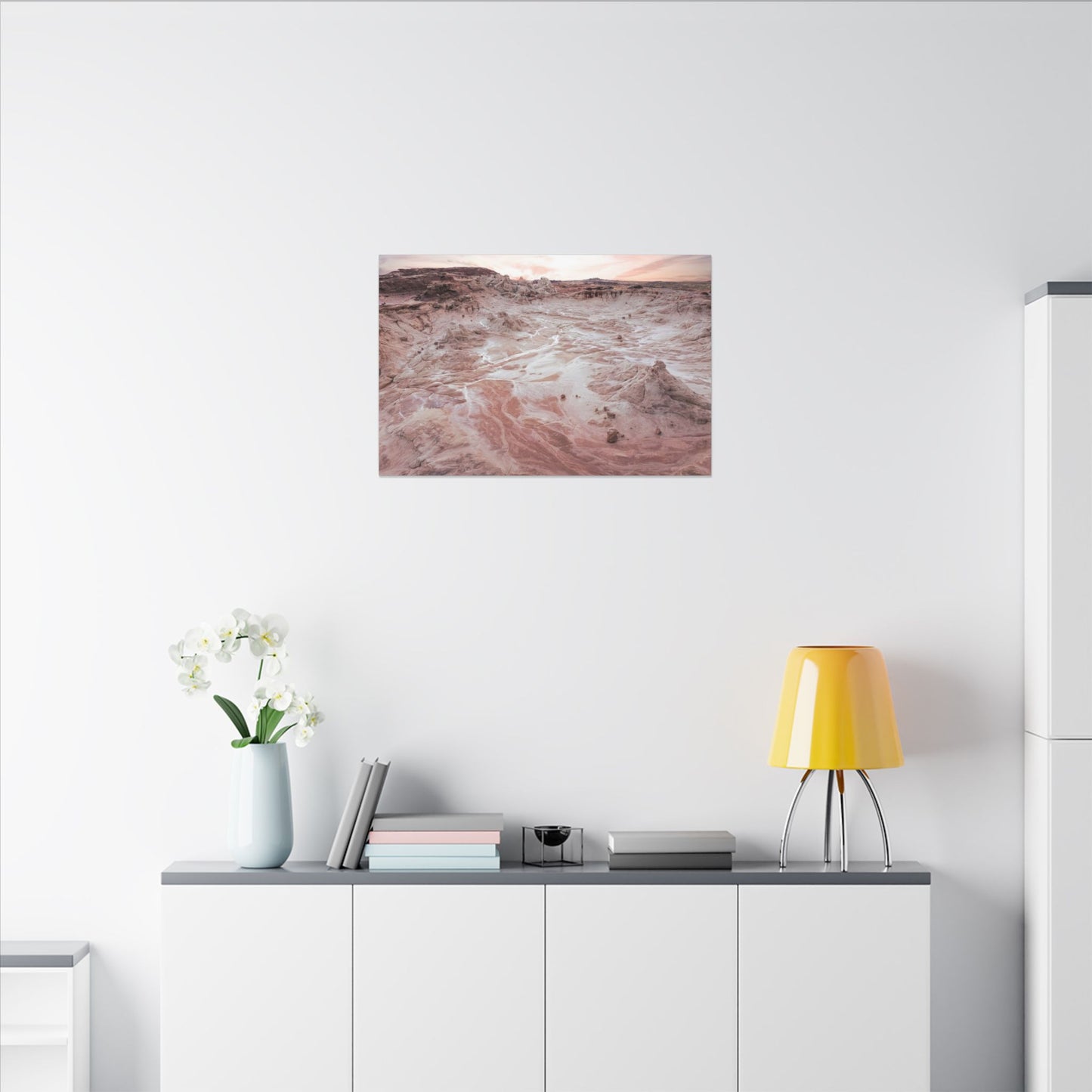 Desert Dawn Matte Canvas Wall Art — Pink Sandscape Stretched Canvas