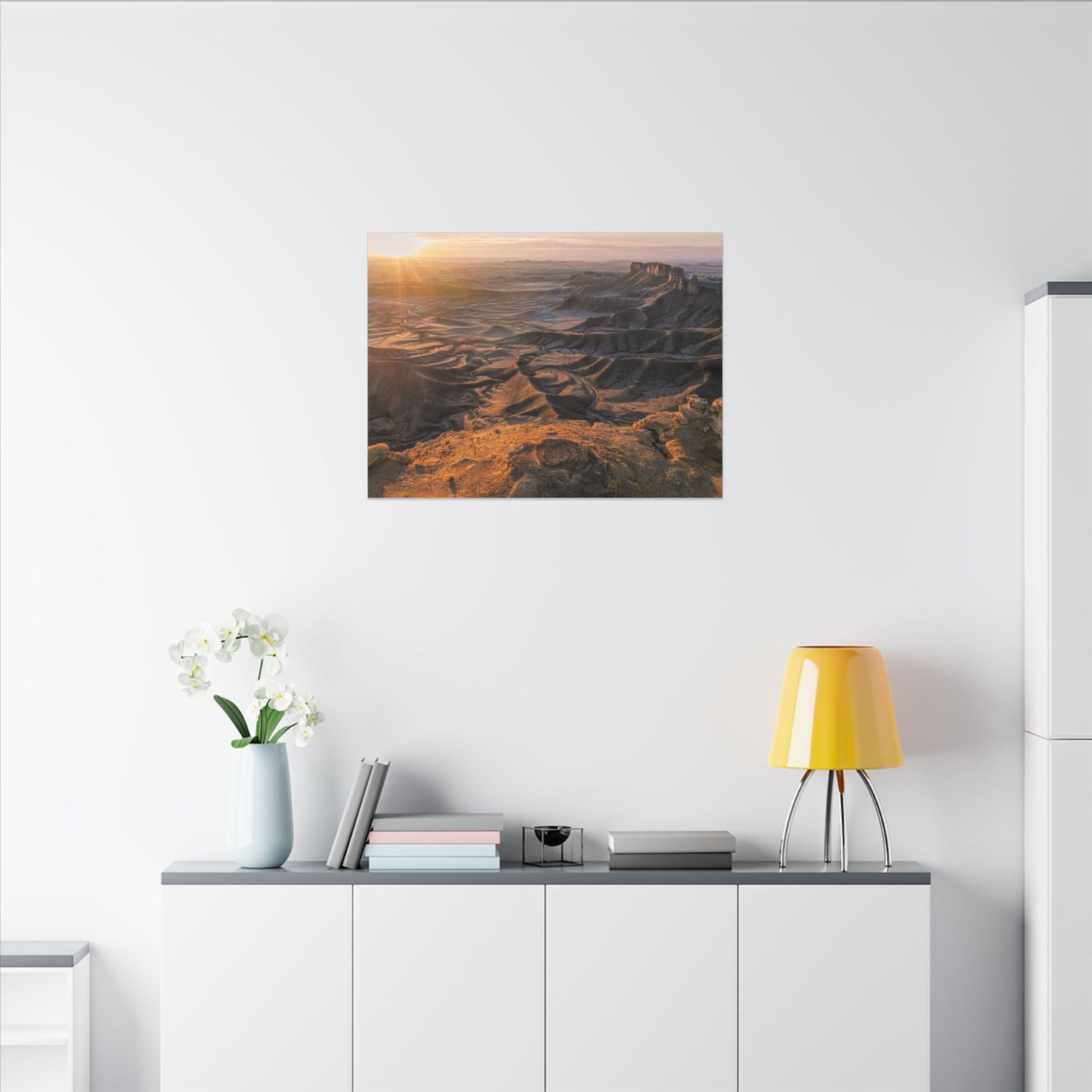 Moonscape Overlook, Utah - Desert Sunrise Landscape Matte Canvas Print — Stretched Wall Art
