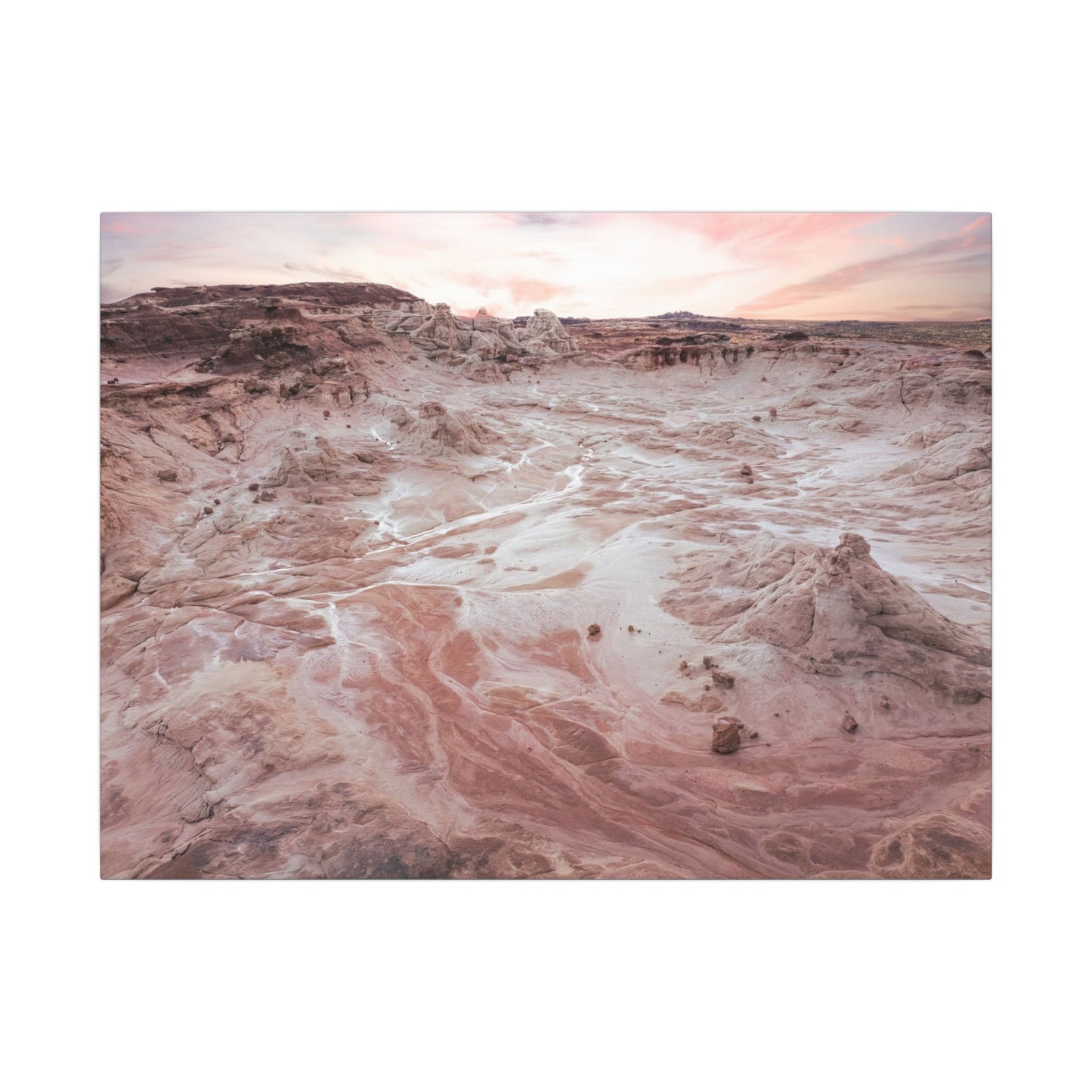 Desert Dawn Matte Canvas Wall Art — Pink Sandscape Stretched Canvas