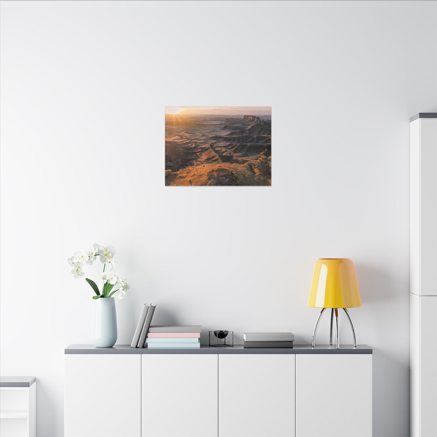 Moonscape Overlook, Utah - Desert Sunrise Landscape Matte Canvas Print — Stretched Wall Art