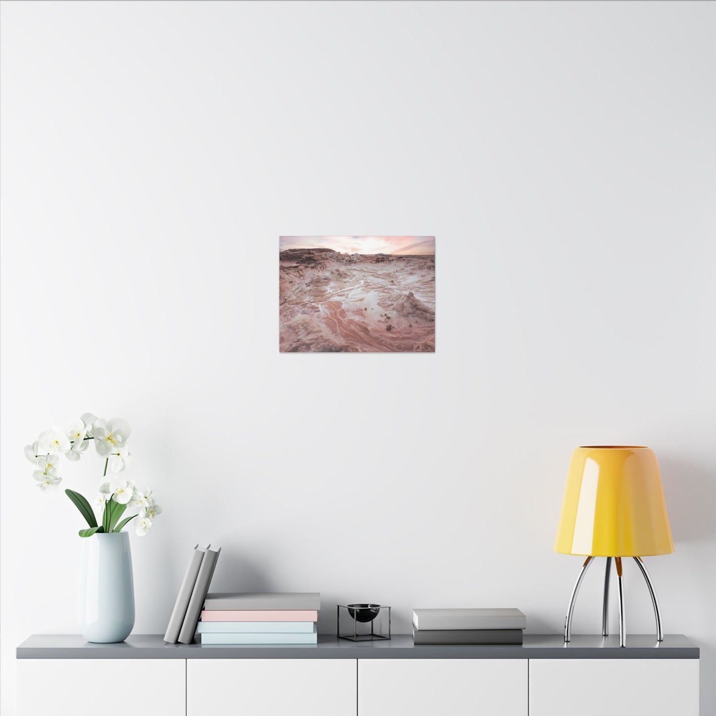 Desert Dawn Matte Canvas Wall Art — Pink Sandscape Stretched Canvas
