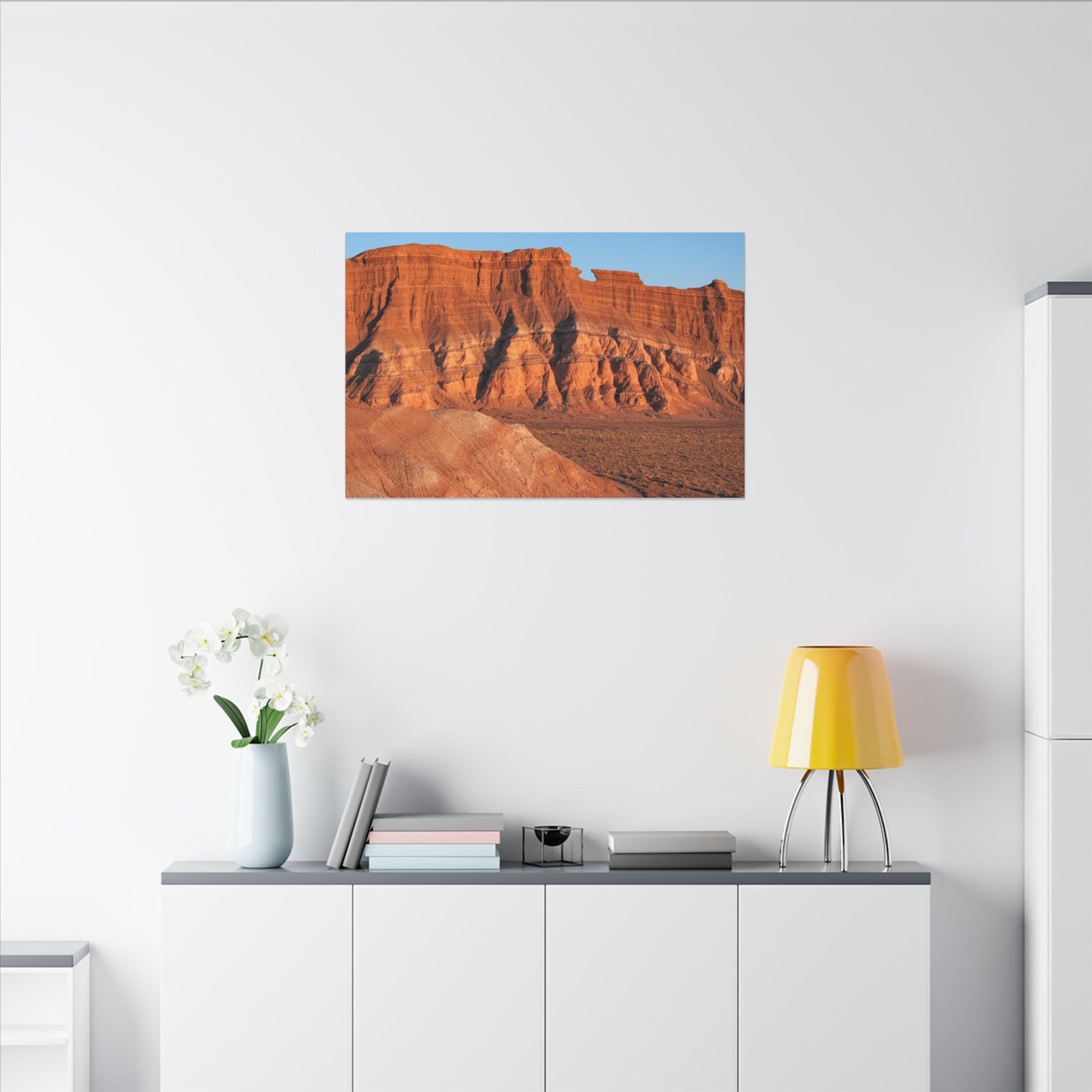 Desert Canyon Matte Canvas Print — Red Rock Landscape Wall Art
