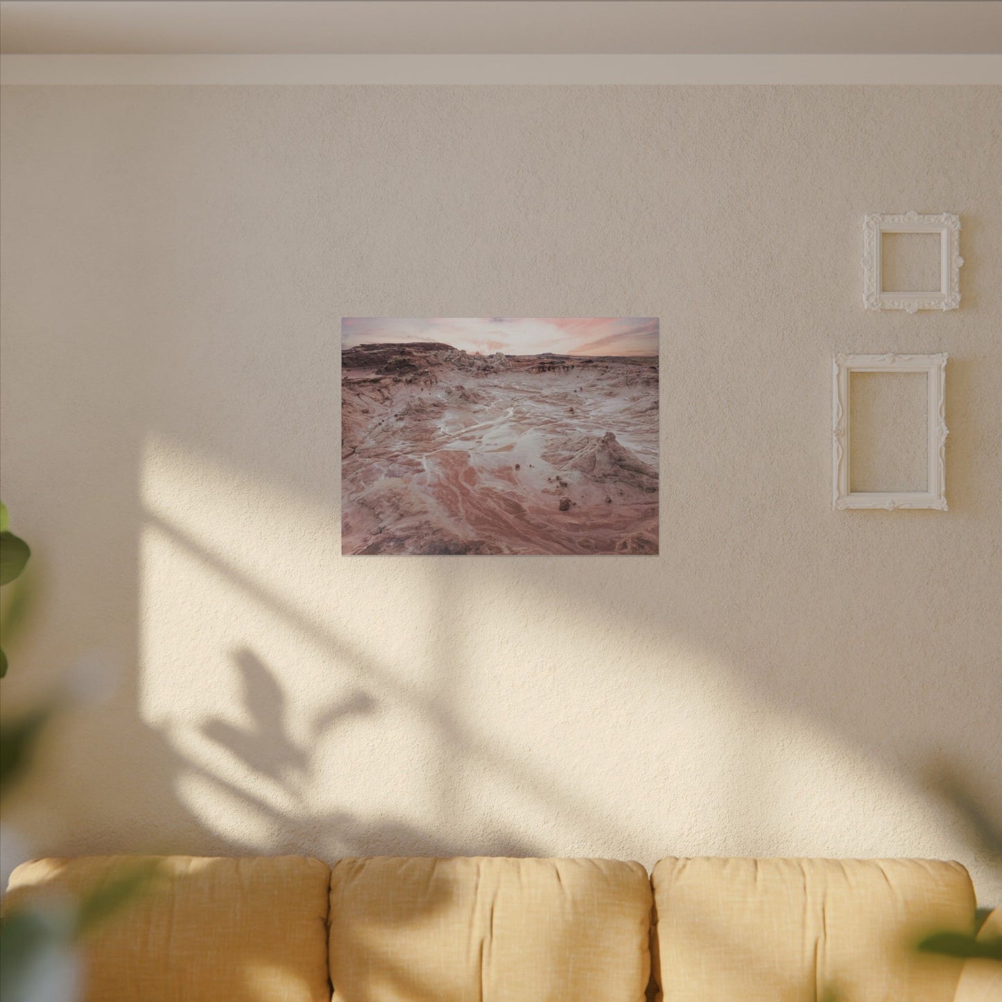 Desert Dawn Matte Canvas Wall Art — Pink Sandscape Stretched Canvas