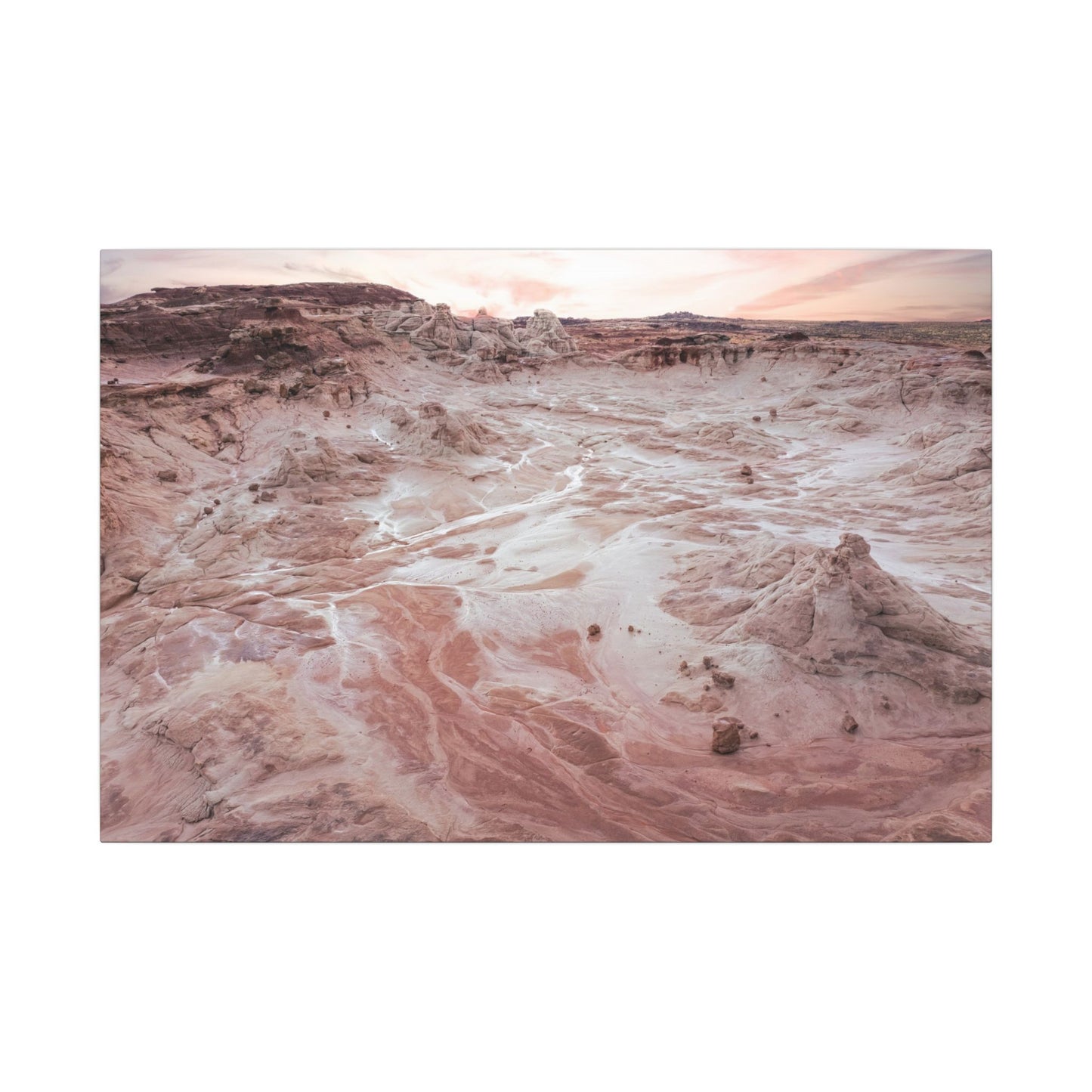 Desert Dawn Matte Canvas Wall Art — Pink Sandscape Stretched Canvas