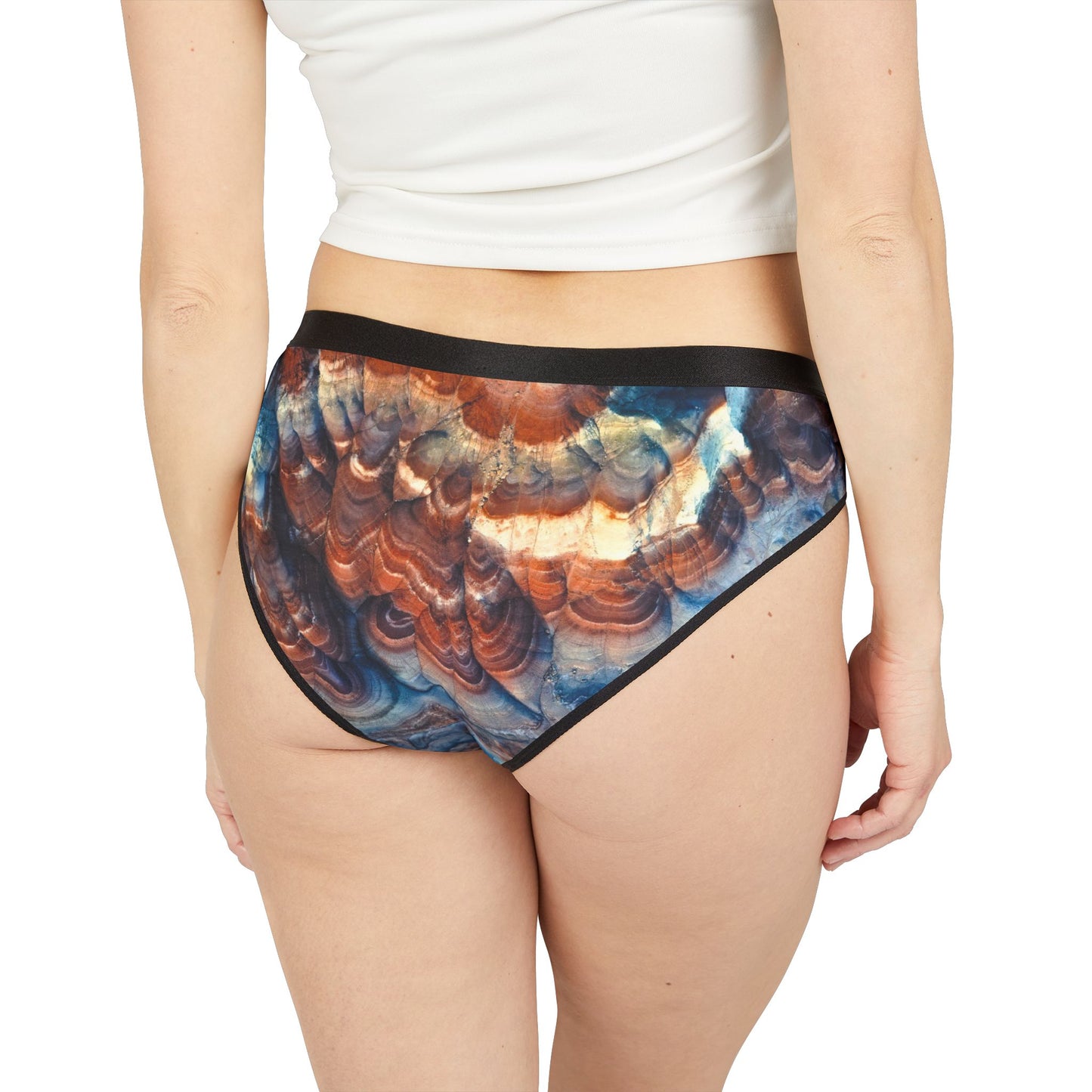 Bentonite Hills Abstract Marble Pattern Bikini Briefs – Women's Marble Swirl Print Underwear