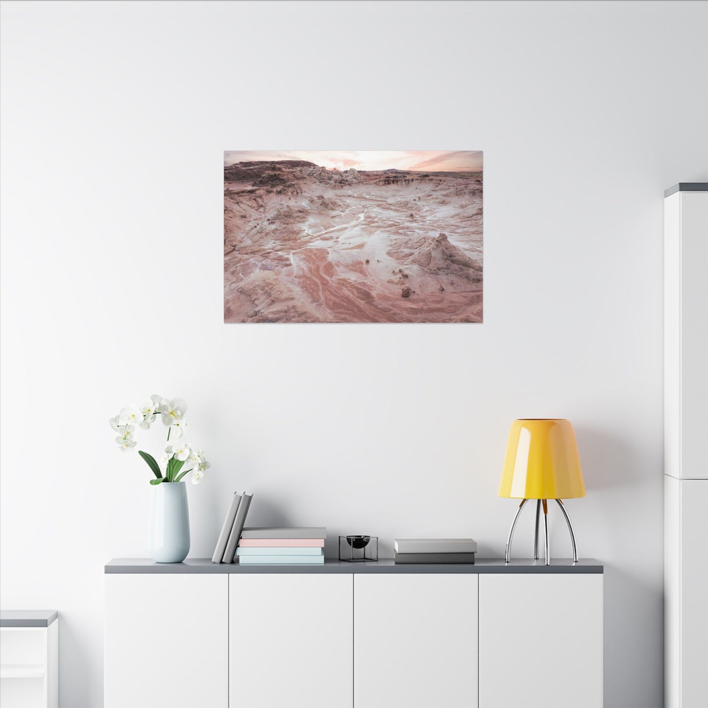 Desert Dawn Matte Canvas Wall Art — Pink Sandscape Stretched Canvas
