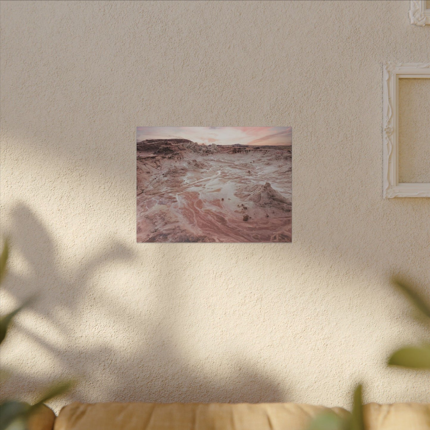 Desert Dawn Matte Canvas Wall Art — Pink Sandscape Stretched Canvas