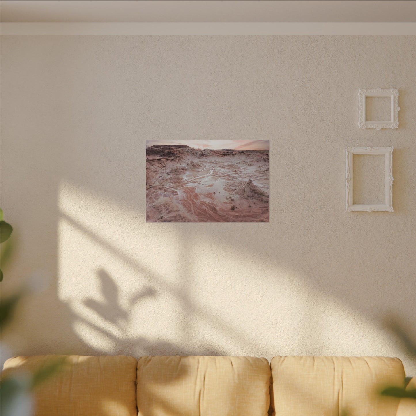 Desert Dawn Matte Canvas Wall Art — Pink Sandscape Stretched Canvas